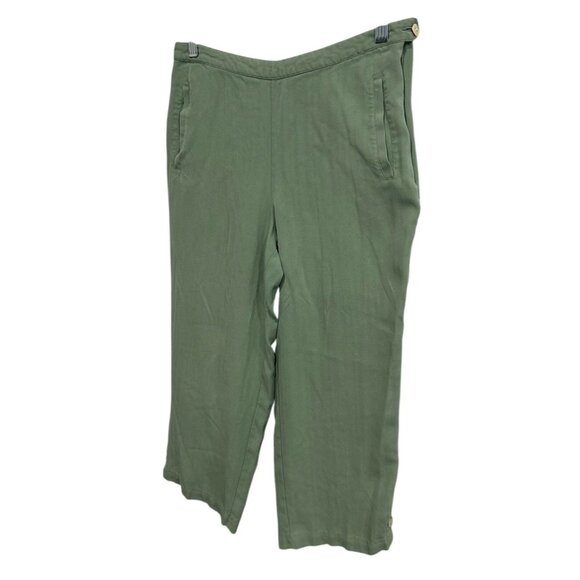 Tommy Bahama Womens Green Silk Cropped Pants Size 8 - Picture 3 of 9